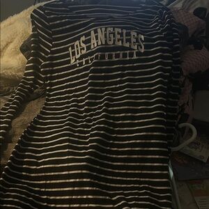 Black and White Striped Long Sleeve Shirt